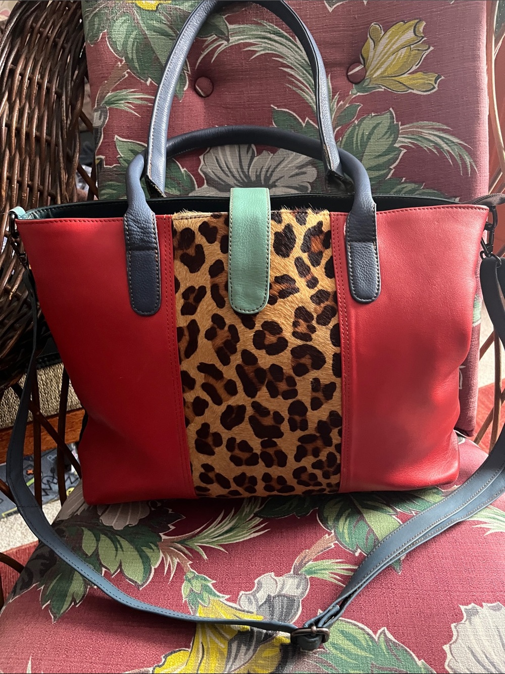 Soruka Multicolor Upcycled Leather Handbag